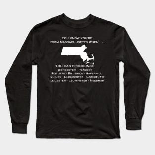 Massachusetts Town Names (Dark Colors) Long Sleeve T-Shirt